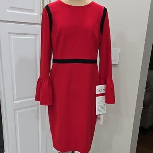 Calvin Klein Red Dress with Black Details